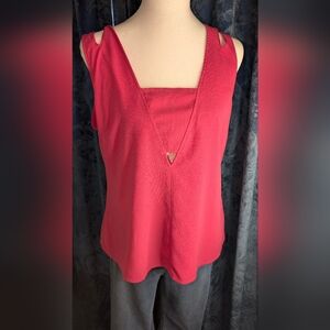 Women's Pink V-Neck Top